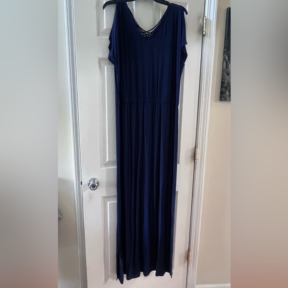 Chicos NWT Elegant Navy Blue Maxi Dress